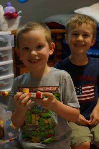 my son E and friend H