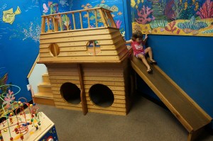 This is the tot room for kids under three. 