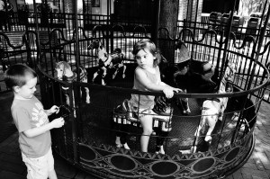 Don't forget to give your kids an old fashion manual carousel ride. It's Free but its gard work on the moms. 